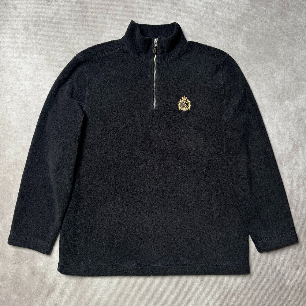 Vintage Ralph Lauren Men's Black Quarter Zip Fleece